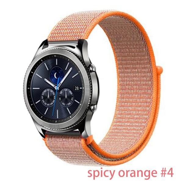 Watchbands spicy orange 4 / 20mm Gear s3 Frontier strap For Samsung galaxy watch 46mm 42mm active 2 nylon 22mm watch band huawei watch gt strap amazfit bip 20 44