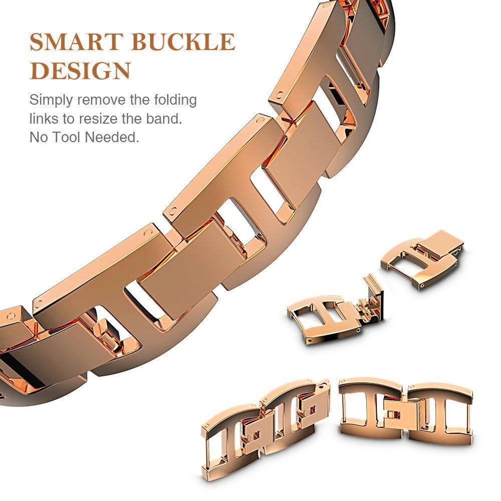Stainless Steel Band For Apple Series 8 7 Diamond Metal Bracelet Strap