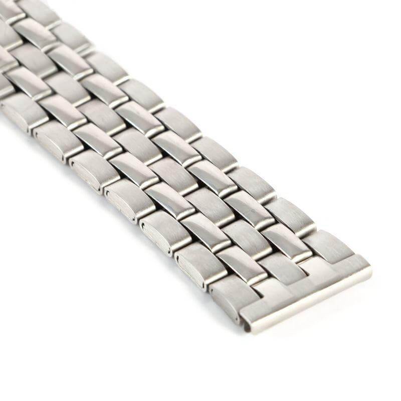 Stainless Steel Metal Strap Silver Watch Band Unisex Bracelet 18 20 22mm Watch Band Double Fold Deployment Clasp Watch Buckle Watchbands