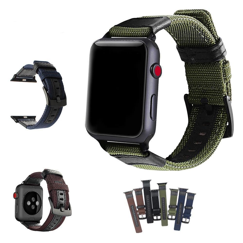 Archer Watch Straps - Premium Nylon Replacement Bands for Apple Watch,  Black, Black, For 42/44/45 mm Apple Watch, Military,Classic price in UAE,  UAE
