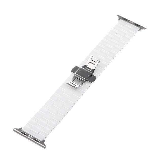 Watches Apple Watch ceramic band, Stainless Steel Link Watchband for iWatch 44mm/ 40mm/ 42mm/ 38mm Series 1 2 3 4