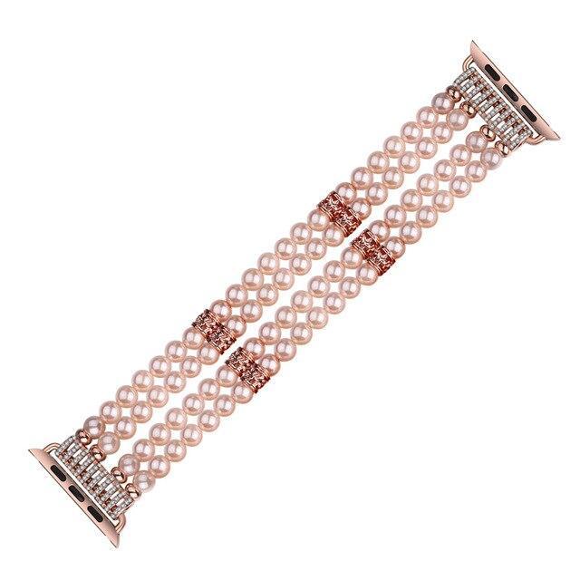 Apple Watch Series 7 6 5 4 Band, Bling Stretch strap, Bling Pearls