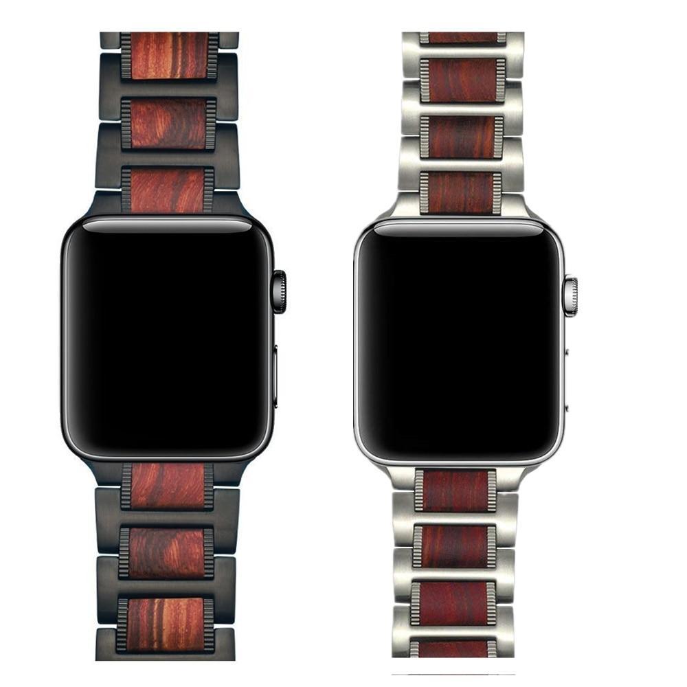 Apple Watch Band  Black Stainless Steel + Red Sandalwood – Grain+Oak