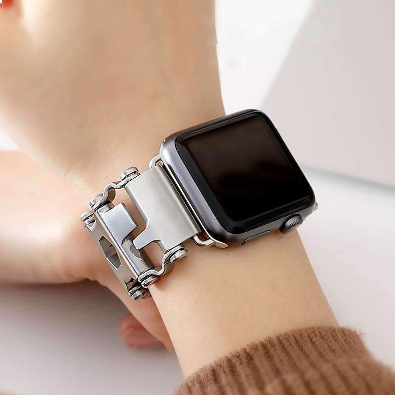 Watches Apple Watch Series 6 5 4 3 2 Silver Band, Stainless Steel, 22 multi function tools, Unique Apple bracelet, fits 38mm, 40mm, 42mm, 44mm for men and women