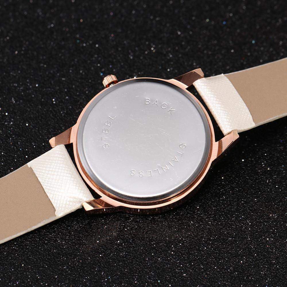 watches Arabic Numbers Quartz Wristwatch Rose gold bling leather watch