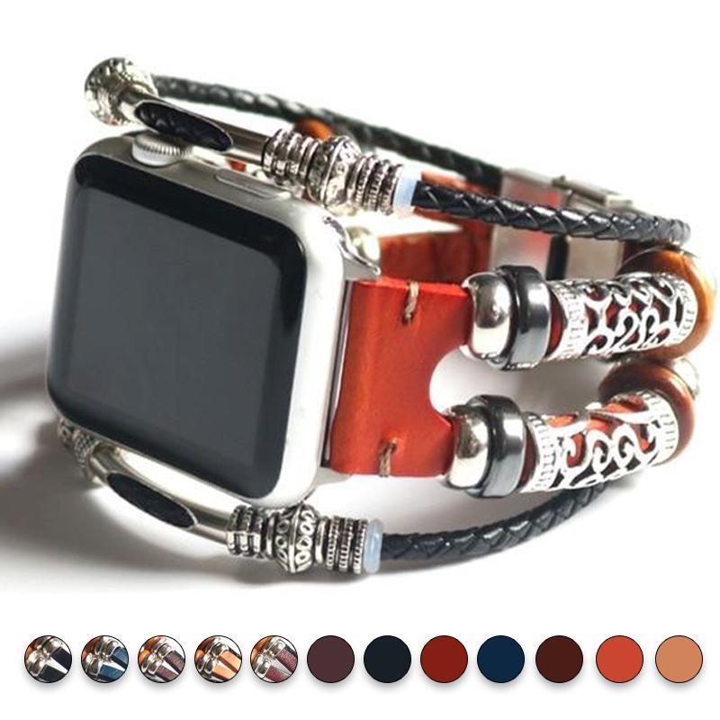 Punk Style Leather Apple Watch Band Women Cool –