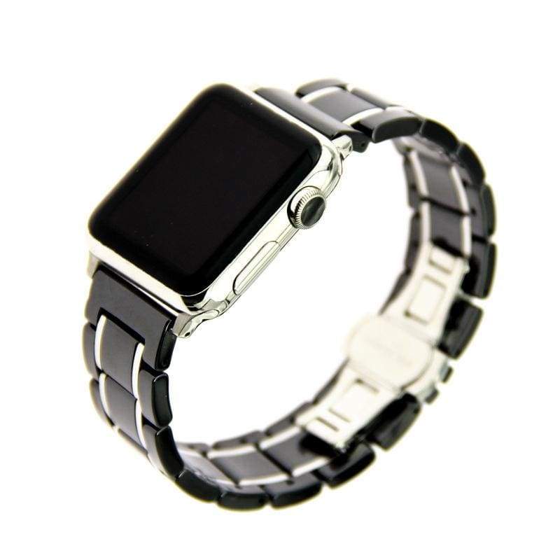 Watches Black / 38mm/40mm Apple Watch ceramic band, Stainless Steel Link Watchband for iWatch 44mm/ 40mm/ 42mm/ 38mm Series 1 2 3 4