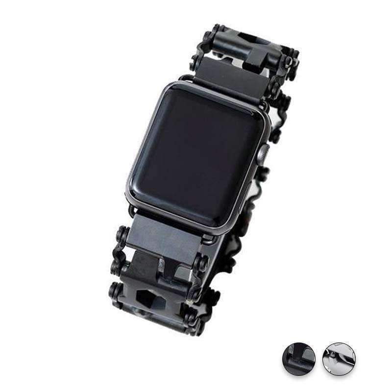Watches Black / 38mm / 40mm Apple Watch Series 5 4 3 2 Band, Stainless Steel, 22 multi function tools, Unique Apple bracelet, fits 38mm, 40mm, 42mm, 44mm