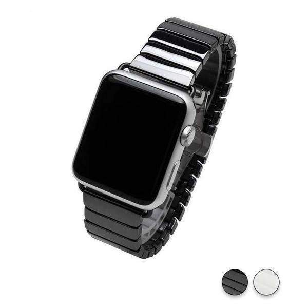 Watches black / 38mm/42mm Apple Watch ceramic band 2, stainless Steel Watchband for iWatch 44mm/ 40mm/ 42mm/ 38mm Series 1 2 3 4