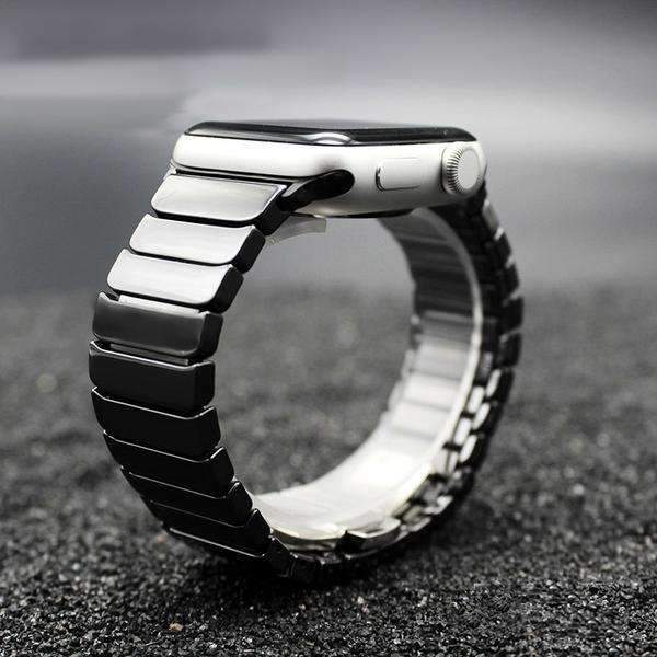 Watches black / 42mm/44mm Apple Watch ceramic band 2, stainless Steel Watchband for iWatch 44mm/ 40mm/ 42mm/ 38mm Series 1 2 3 4
