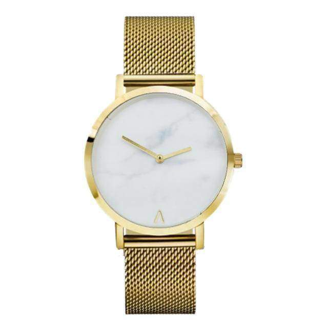 Watches Gold A Simple minimalist Marble texture Quartz Watch