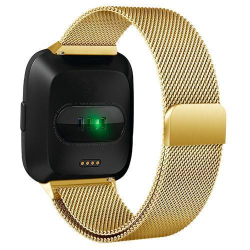 Watches gold / large size Milanese Loop for Fitbit Versa Bracelet Stainless Steel watch Strap Replacement Band wrist belt smart tracker Accessories