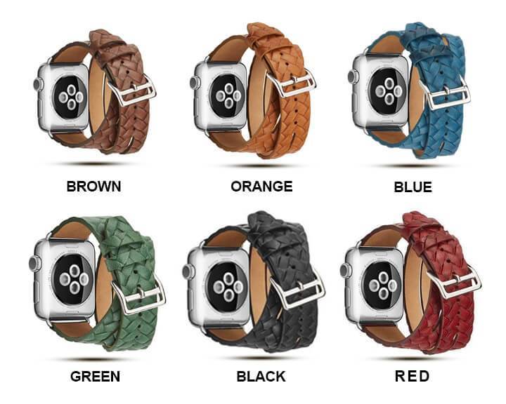 Leather Loop For Apple watch band 44mm/40mm/42mm/38mm iWatch strap Series 1 2 3 4 5 6 Double Tour wrist band Bracelet belt - USA Fast Shipping