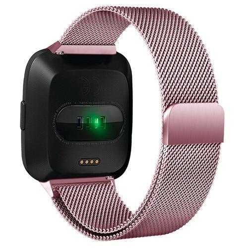 Watches pink gold / large size Milanese Loop for Fitbit Versa Bracelet Stainless Steel watch Strap Replacement Band wrist belt smart tracker Accessories