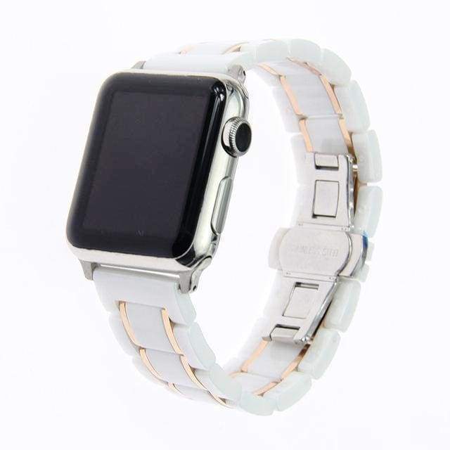 Watches Rose Gold 1 / 38mm/40mm Apple Watch ceramic band, Stainless Steel Link Watchband for iWatch 44mm/ 40mm/ 42mm/ 38mm Series 1 2 3 4