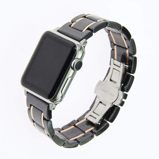 Watches Rose Gold 2 / 38mm/40mm Apple Watch ceramic band, Stainless Steel Link Watchband for iWatch 44mm/ 40mm/ 42mm/ 38mm Series 1 2 3 4