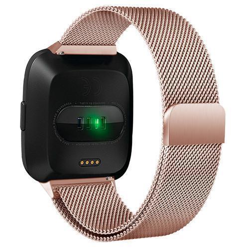 Watches rose gold / large size Milanese Loop for Fitbit Versa Bracelet Stainless Steel watch Strap Replacement Band wrist belt smart tracker Accessories