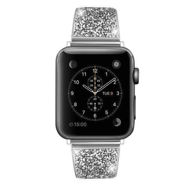 watches Silver 5 / 38mm / 40mm Apple Watch Series 5 4 3 2 Band, Luxury Bling Crystal Diamond, Stainless Steel Link Bracelet for iWatch fits 38mm, 40mm, 42mm, 44mm