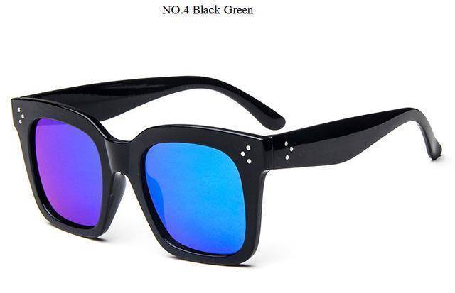 whats new HK0652 black green Kim Flat Top Sunglasses
