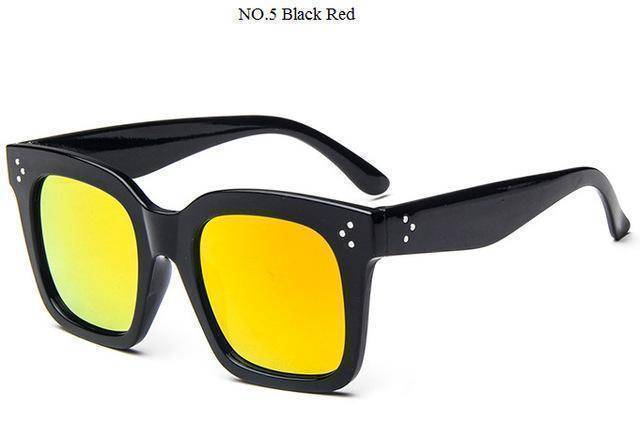 whats new HK0652 black red Kim Flat Top Sunglasses
