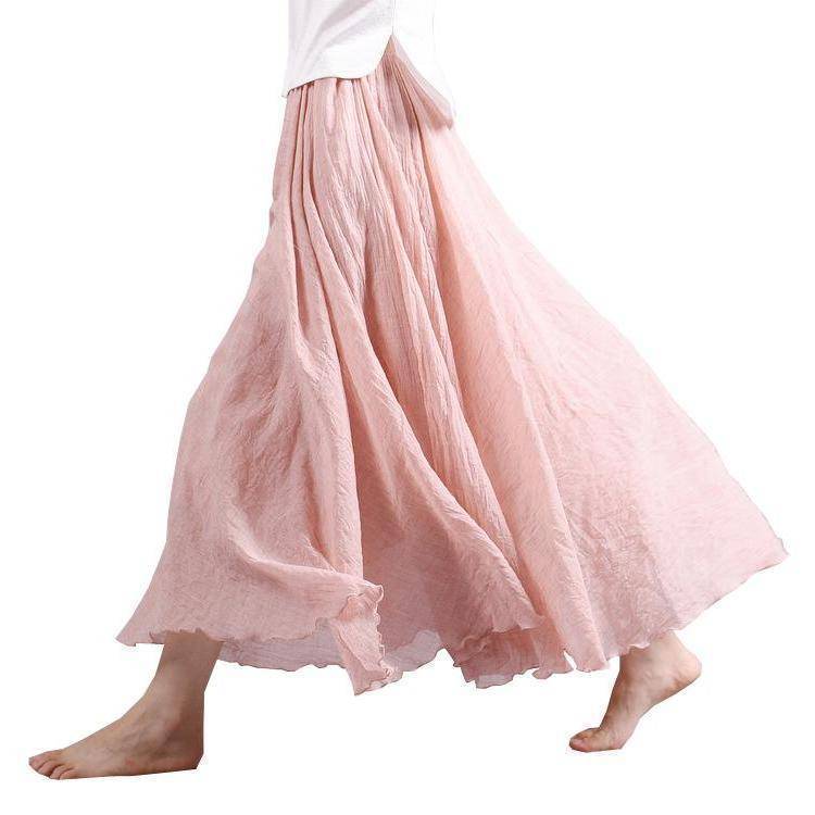 women bottoms Sizes M - L, Fits 24"-37" Waist, 12 Colors, Women Linen Cotton Vintage Long Boho Skirt