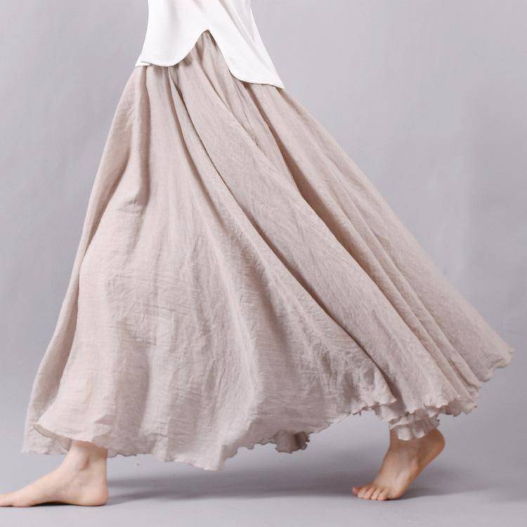women bottoms Sizes M - L, Fits 24"-37" Waist, 12 Colors, Women Linen Cotton Vintage Long Boho Skirt