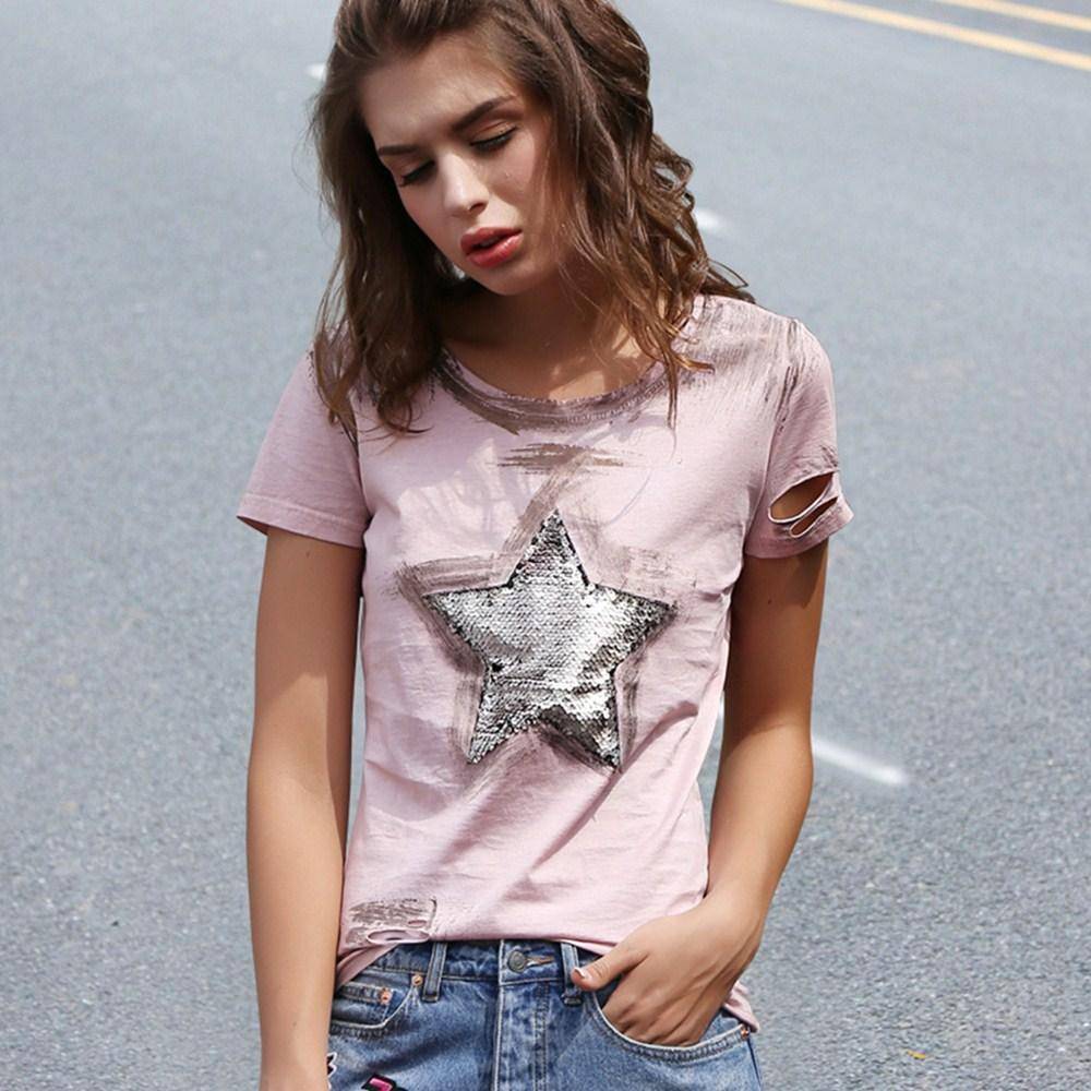 women tops Handmade, You are a star! WomanTshirt  (US 4-12)